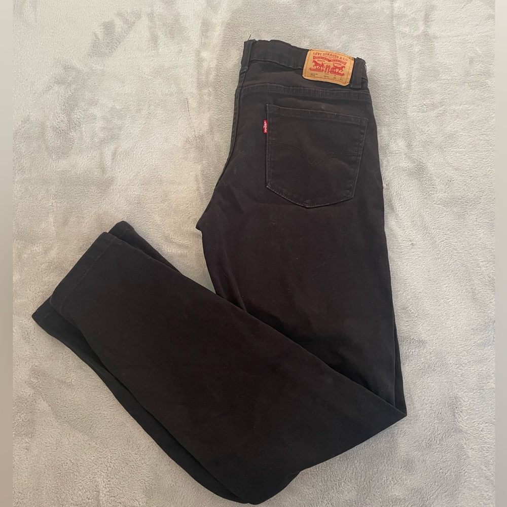 Levi's Mens Black 502 Regular Taper Jeans size 18 Reg, 29W, 31L